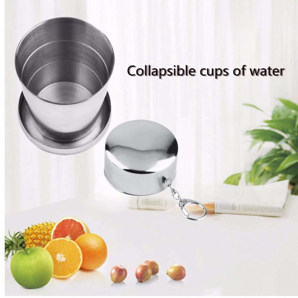 Cup Collapsible 240ml Stainless Steel Foldable - Badger Survival Online