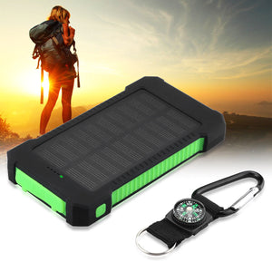 Solar Battery Charger Power Bank Waterproof 10000mAh Dual USB Portable External - Badger Survival Online