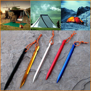 Tent Stake Pegs 7”Ultralight 4 PCS Aluminum 7001 Alloy - Badger Survival Online