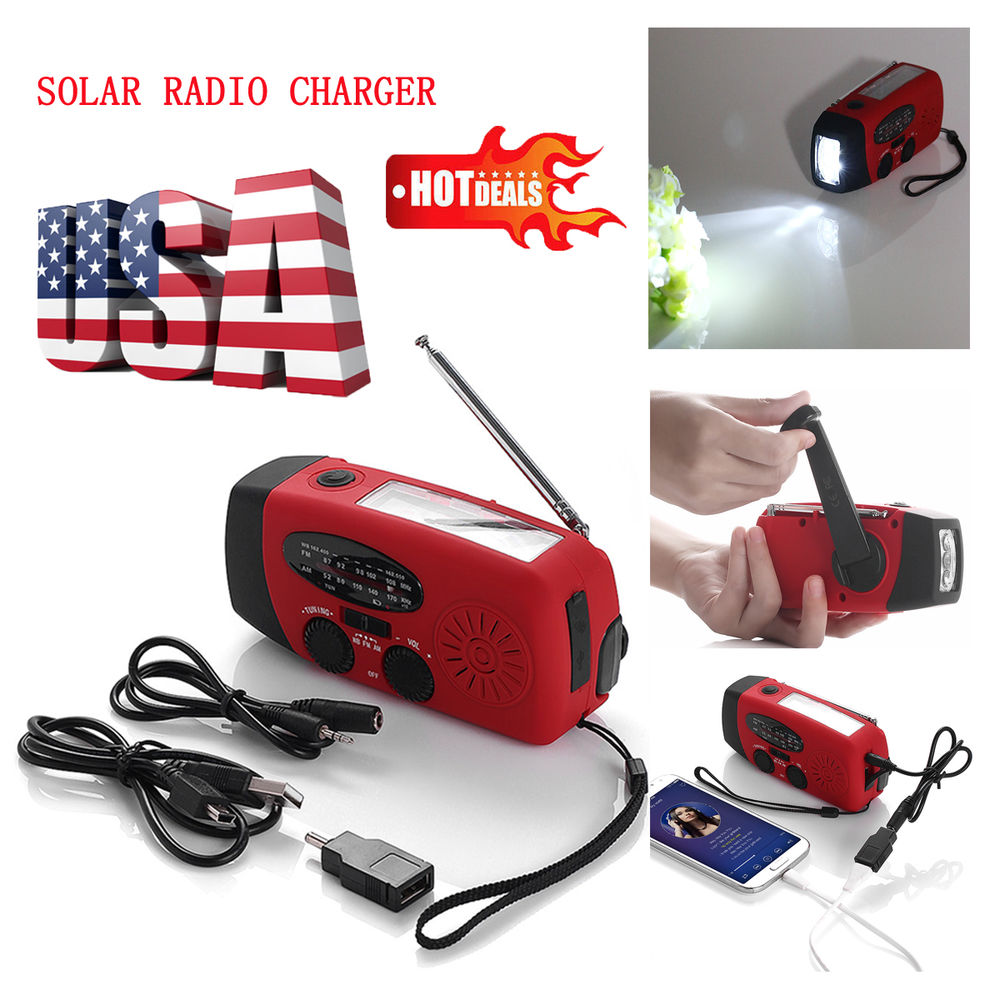 Radio Solar Hand Crank with LED Flashlight Charger Emergency AM/FM/NOAA Weather - Badger Survival Online