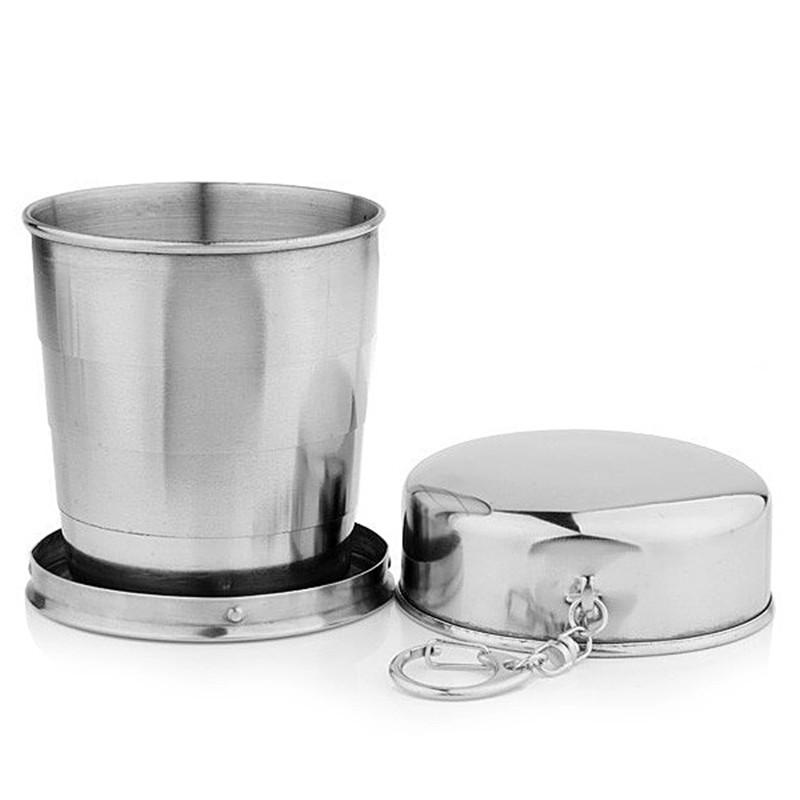 Cup Collapsible 240ml Stainless Steel Foldable - Badger Survival Online