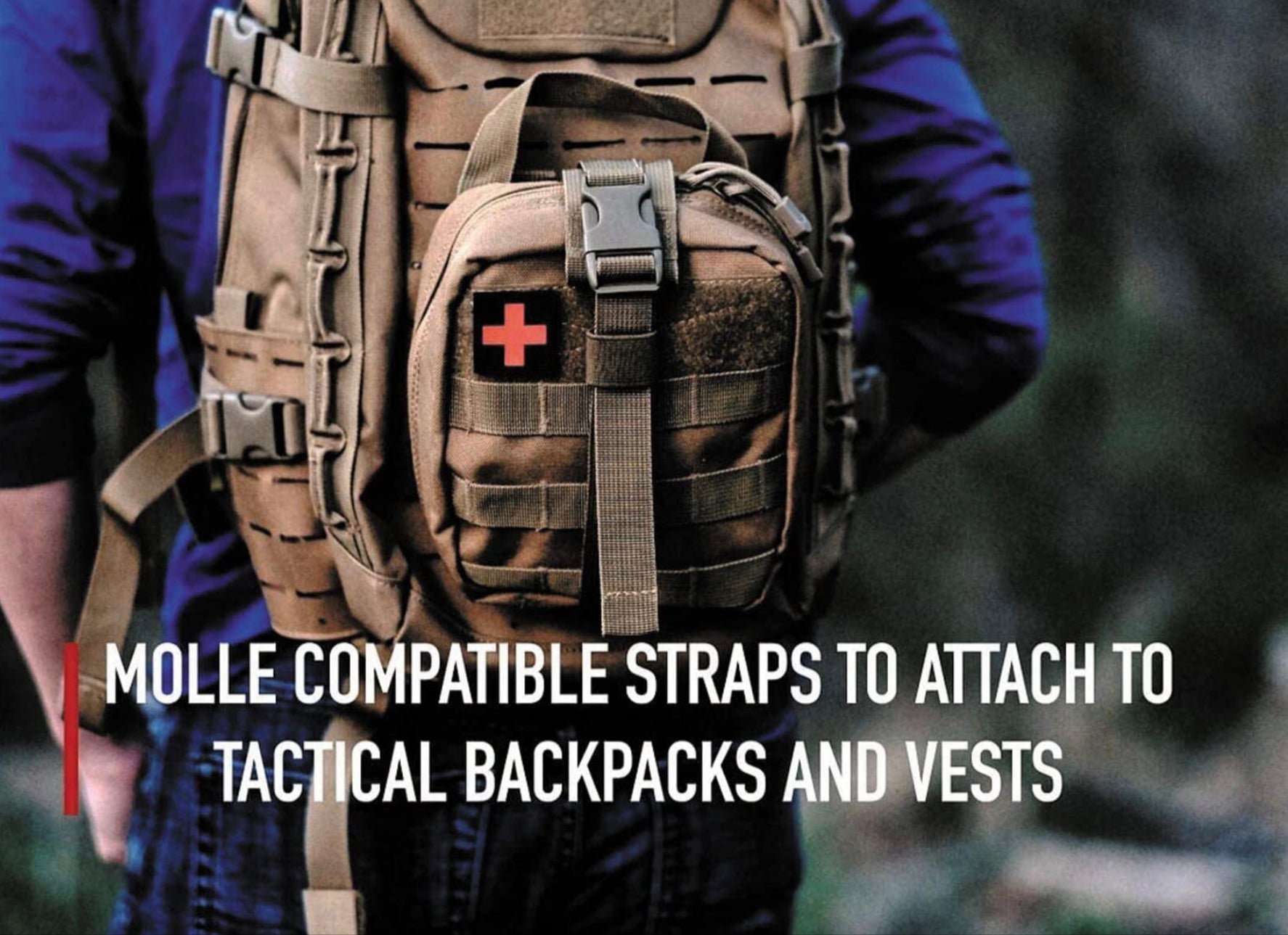 Tactical MOLLE Rip Away EMT Medical First Aid IFAK Pouch (Bag Only) - Badger Survival 