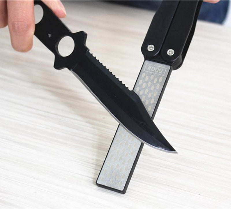 2 Pack Garden Tool Sharpener, Folding Pocket Diamond Knife Sharpener  400/600 Grit Double-Sided Scissor, Pruners, Loppers or Blade Sharpening  Stone for