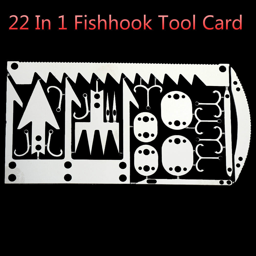 Survival Card Tool 22-1 Fishing Hunting Hiking Bushcraft - Badger Survival 