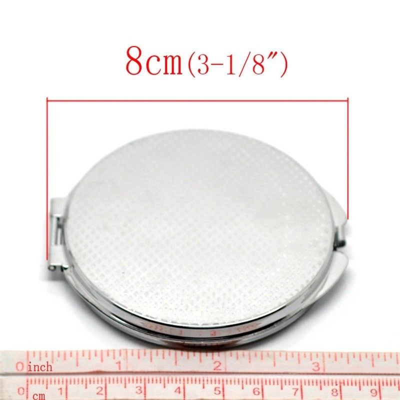Mirror Round Silver tone Compact Pocket Purse Signal SOS - Badger Survival Online